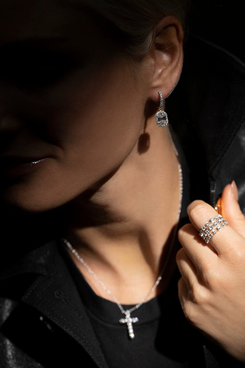 KWIAT-Sunburst Illusion Diamond Drop Earrings-WHITE GOLD