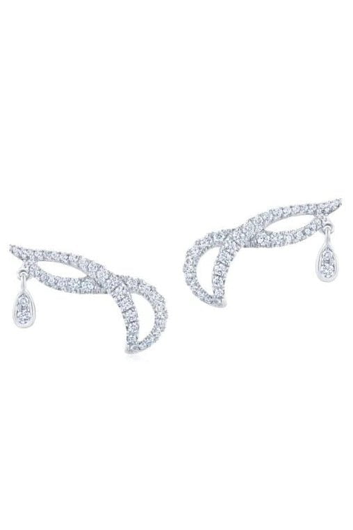 KWIAT-Vine Ear Climbers with Diamond Drops-WHITE GOLD
