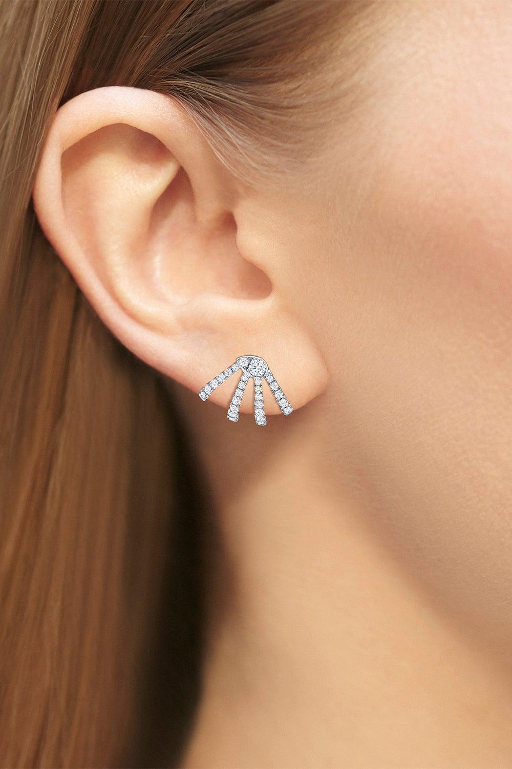 KWIAT-Vine Wrap Diamond Earrings-WHITE GOLD