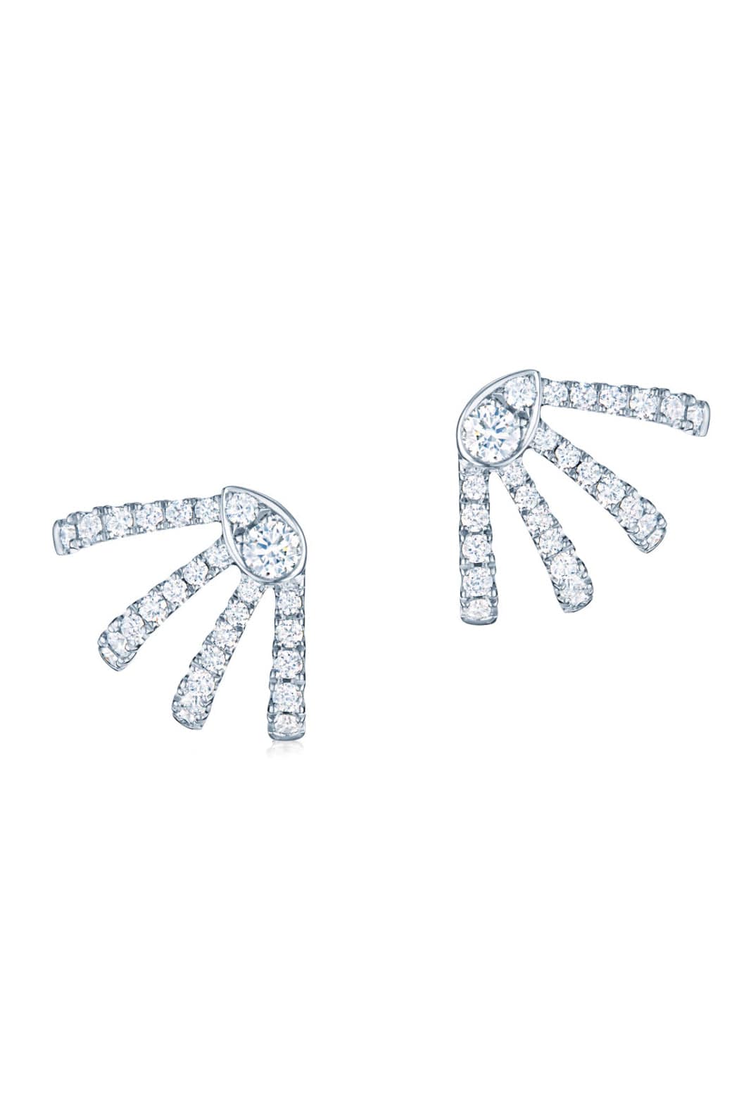 KWIAT-Vine Wrap Diamond Earrings-WHITE GOLD