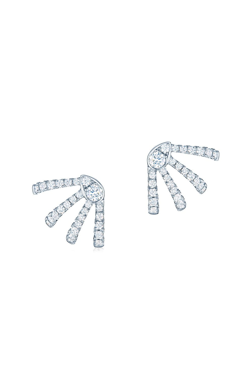 KWIAT-Vine Wrap Diamond Earrings-WHITE GOLD