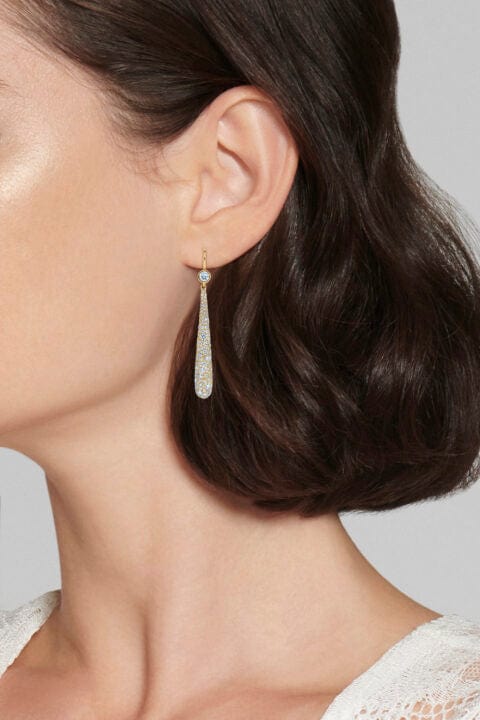 KWIAT-Cobblestone Diamond Drop Earrings-YELLOW GOLD