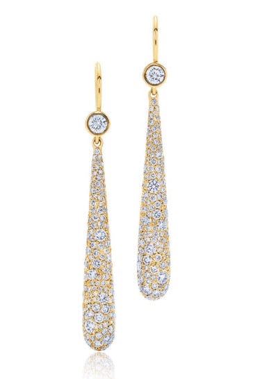 KWIAT-Cobblestone Diamond Drop Earrings-YELLOW GOLD