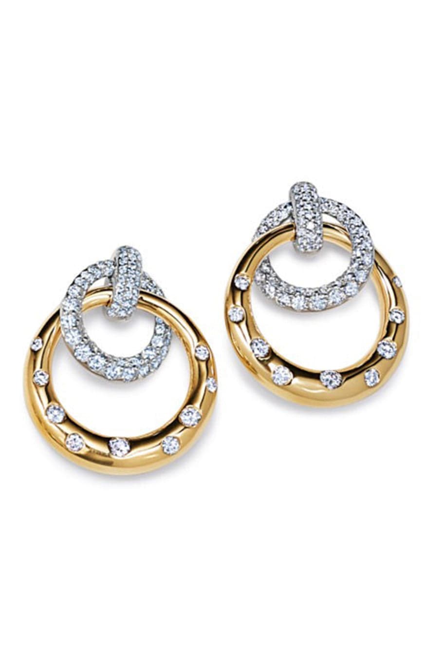 KWIAT-Cobblestone Interlock Earrings-YELLOW GOLD