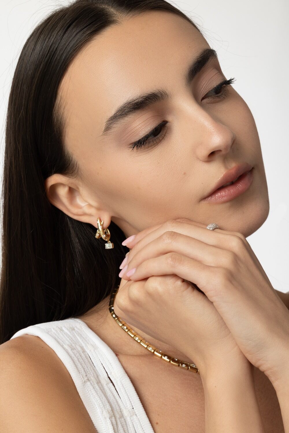 Cobblestone Crossover Earrings-YELLOW GOLD-JEWELRYFINE JEWELEARRING-KWIAT