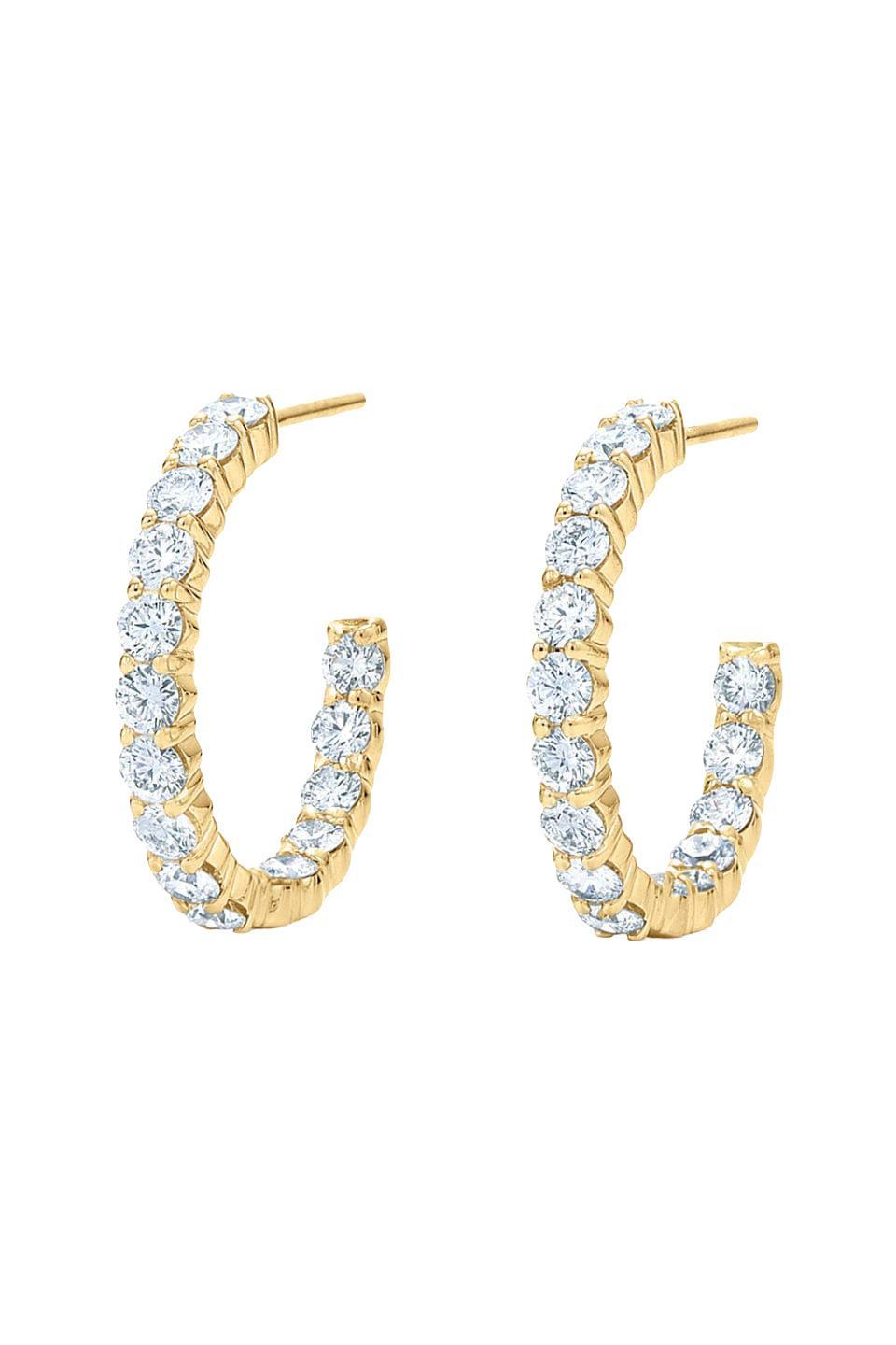 Diamonds Hoop Earrings-YELLOW GOLD-JEWELRYFINE JEWELEARRING-KWIAT