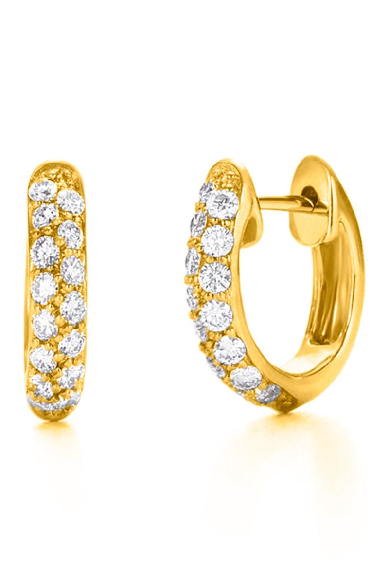 KWIAT-Moonlight Petite Pave Hoops-YELLOW GOLD