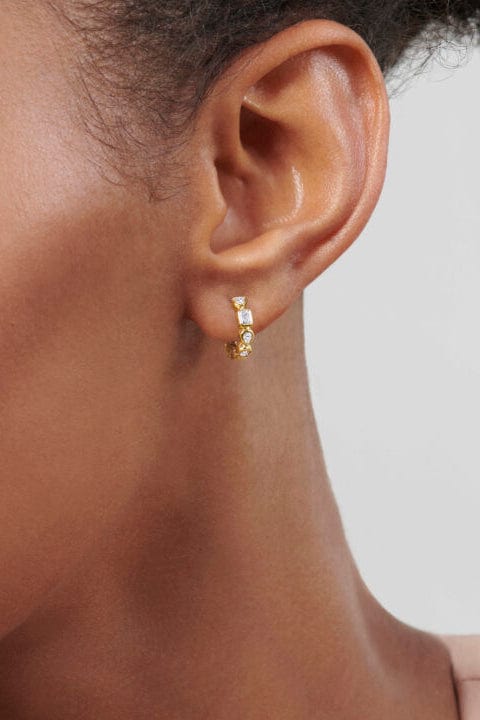 KWIAT-Portofino Petite Diamond Hoop Earrings-YELLOW GOLD
