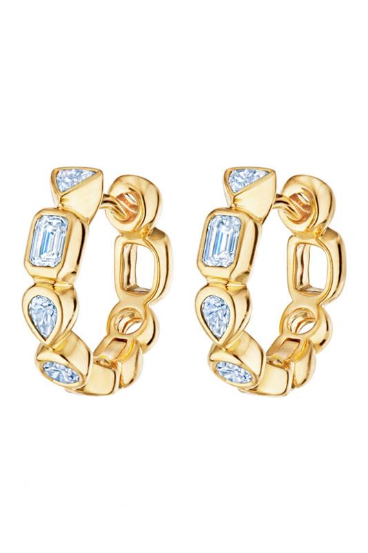 KWIAT-Portofino Petite Diamond Hoop Earrings-YELLOW GOLD