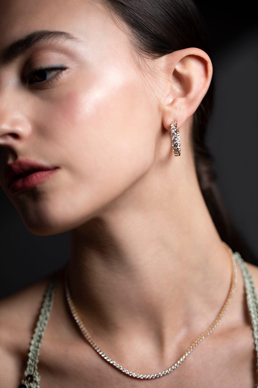 KWIAT-Round Diamond Hoop Earrings-YELLOW GOLD