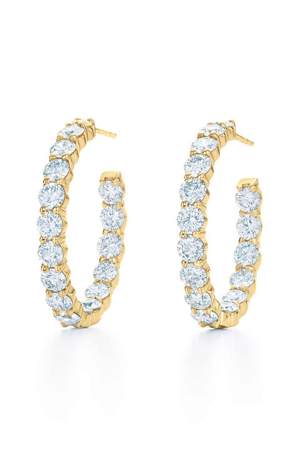 KWIAT-Round Diamond Hoop Earrings-YELLOW GOLD