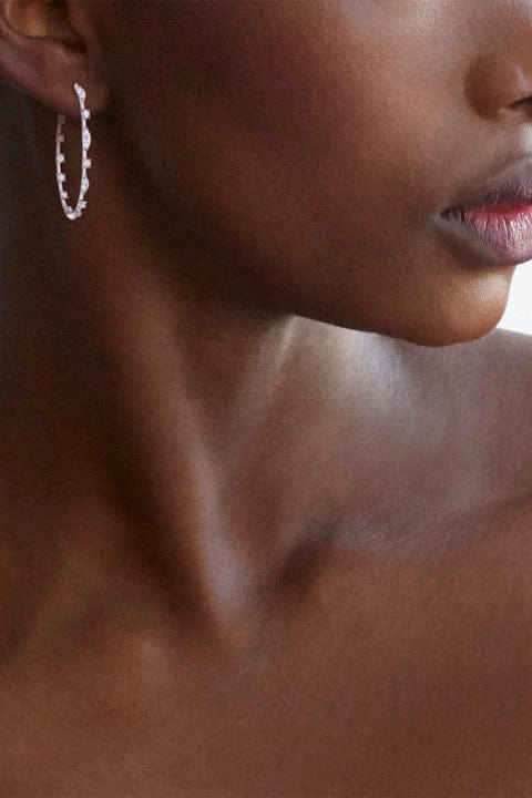 KWIAT-Starry Night Hoop Earrings-YELLOW GOLD