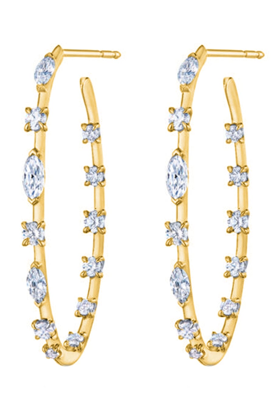 KWIAT-Starry Night Hoop Earrings-YELLOW GOLD