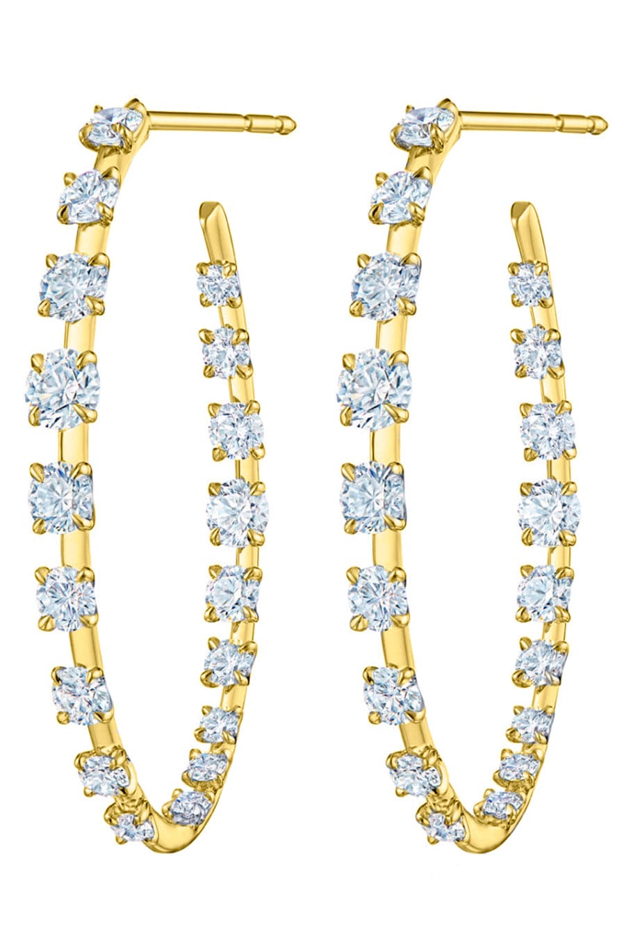 KWIAT-Starry Night Hoop Earrings-YELLOW GOLD