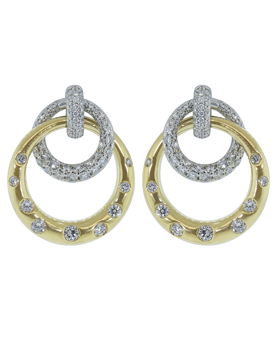 KWIAT-Two Tone Double Hoop Earrings-YELLOW GOLD