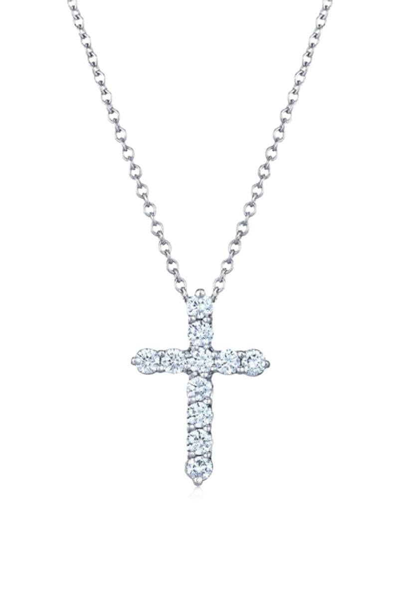 Diamond Cross Necklace-WHITE GOLD-JEWELRYFINE JEWELNECKLACE O-KWIAT