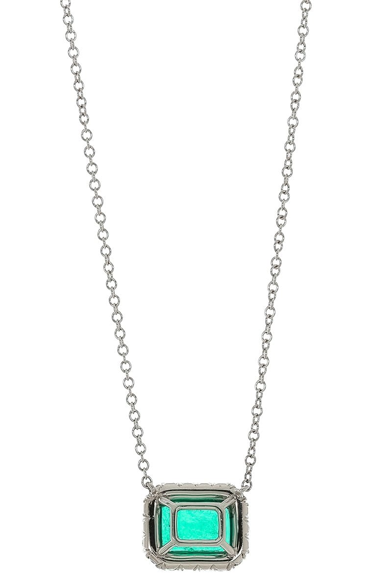 KWIAT-Colombian Emerald Pendant Necklace-PLAT