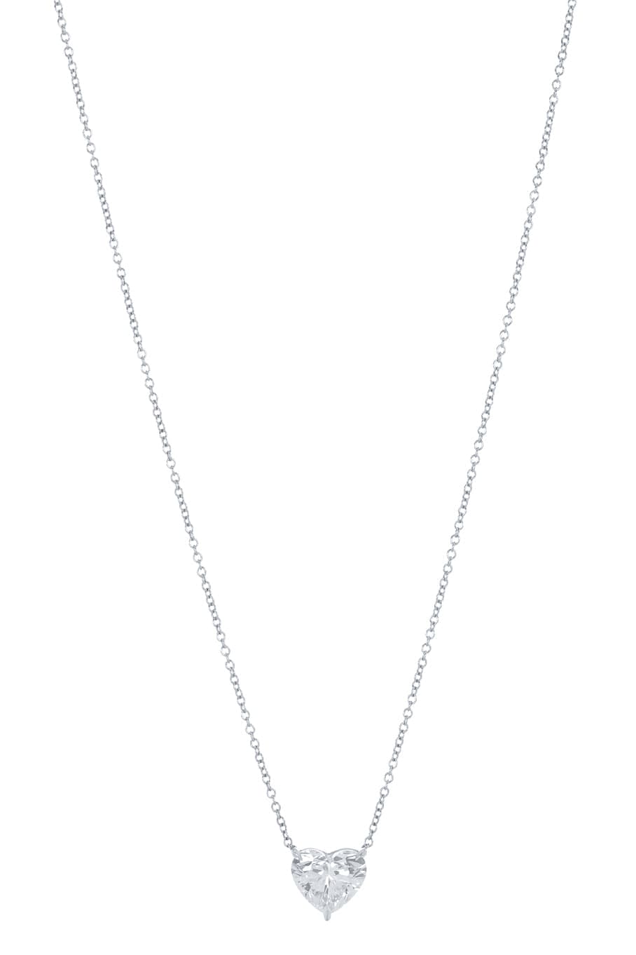 KWIAT-Diamond Heart Solitaire Pendant Necklace-PLAT
