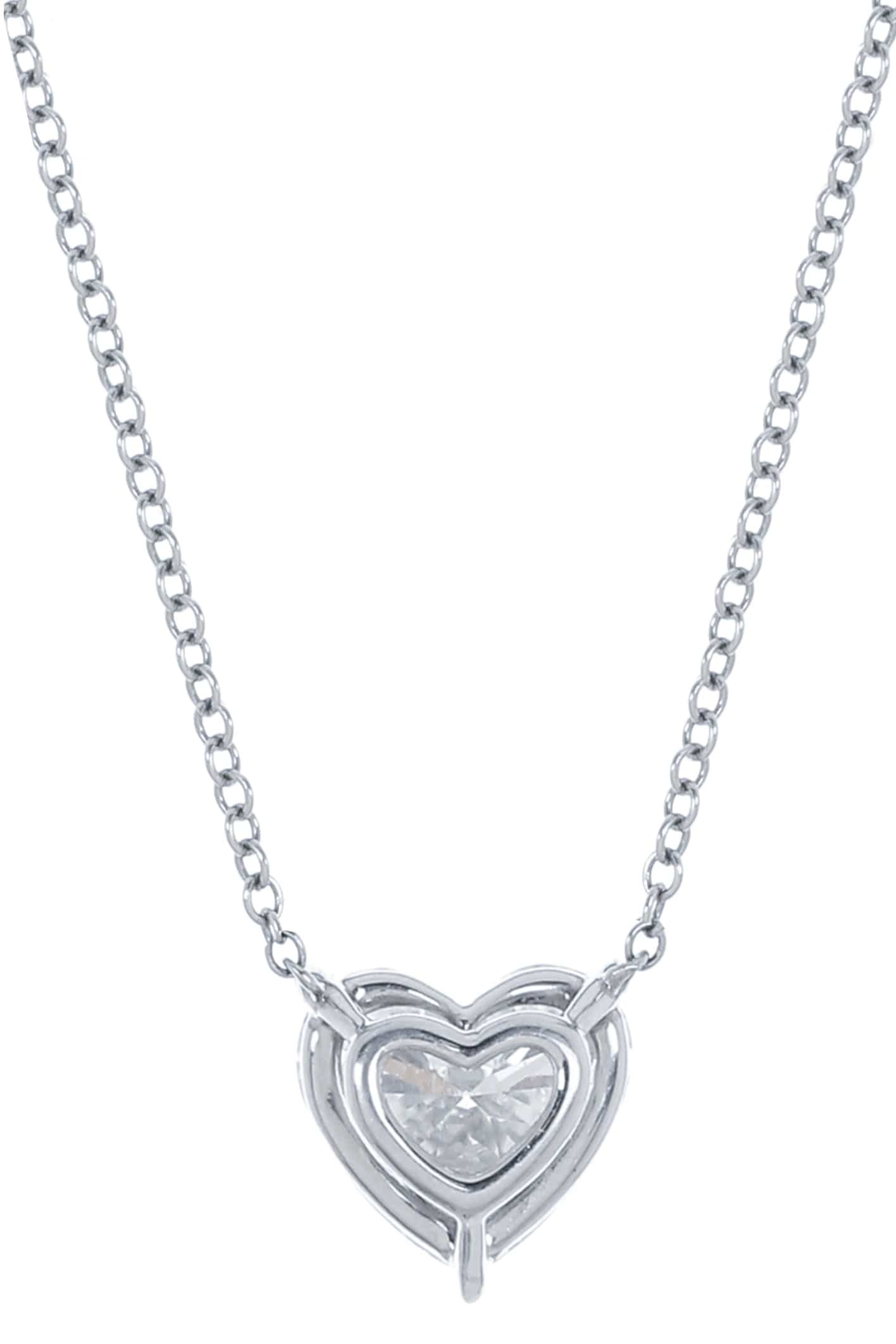 KWIAT-Diamond Heart Solitaire Pendant Necklace-PLAT