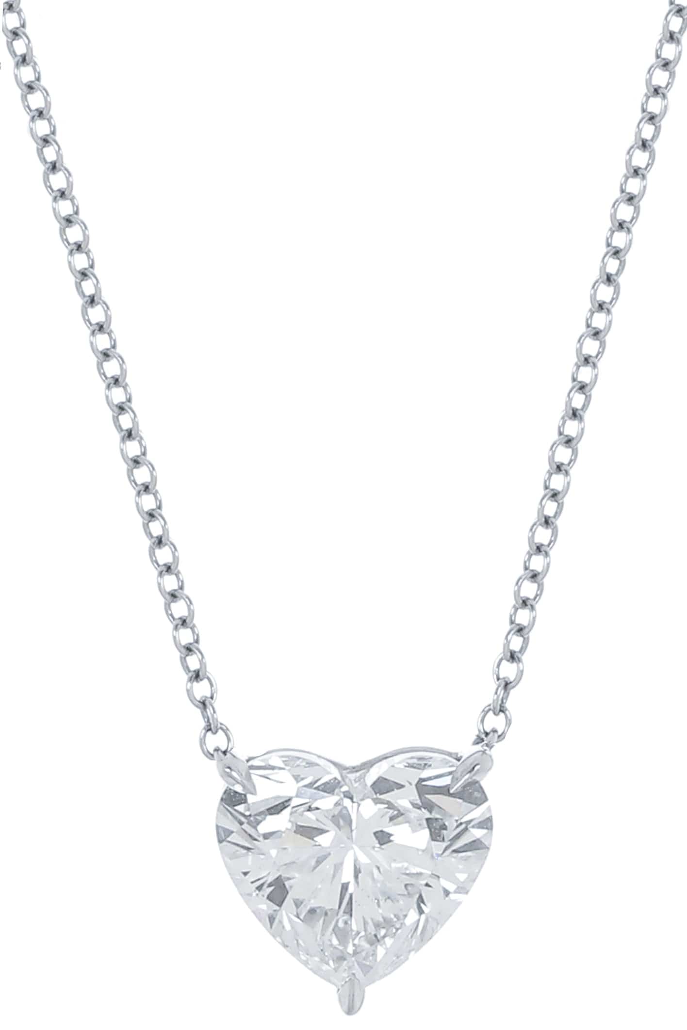 KWIAT-Diamond Heart Solitaire Pendant Necklace-PLAT