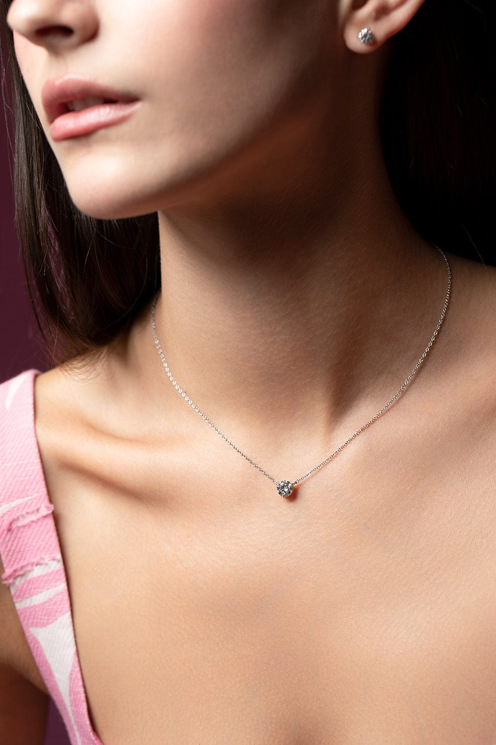 KWIAT-Diamond Solitaire Pendant Necklace 0.70ctw-PLAT