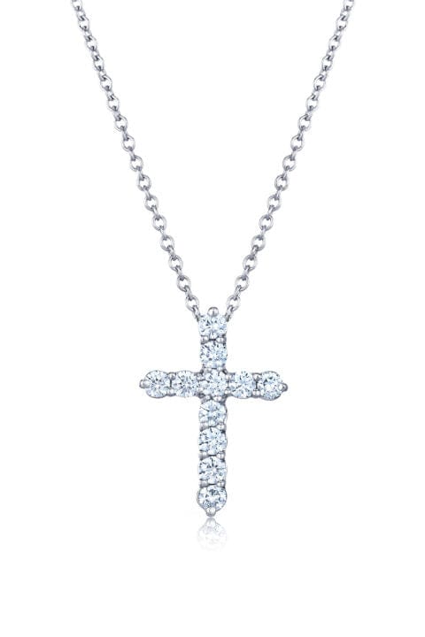 KWIAT-Medium Cross Pendant Necklace - 2.07ctw-PLAT