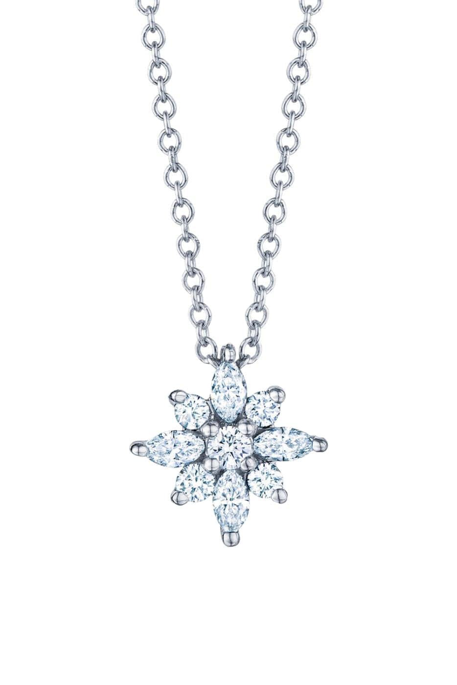 Diamond Star Pendant Necklace-PLATINUM-16-JEWELRYFINE JEWELNECKLACE O-KWIAT