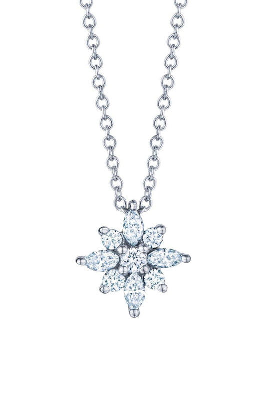 Diamond Star Pendant Necklace-PLATINUM-16-JEWELRYFINE JEWELNECKLACE O-KWIAT