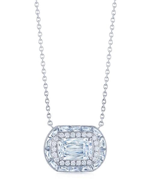 KWIAT-Ashoka Diamond and Step Cut Diamond Necklace-PLATINUM