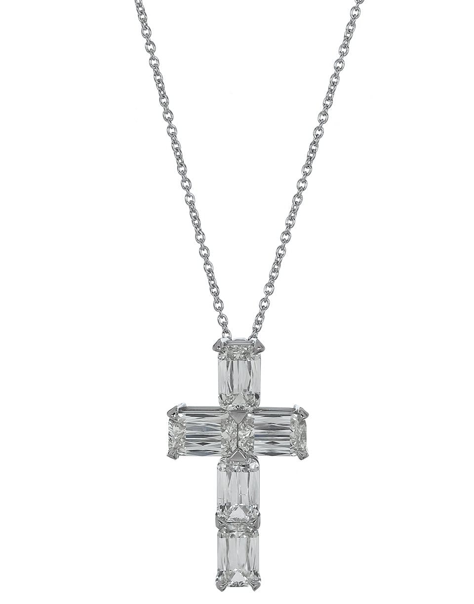 KWIAT-Ashoka Diamond Cross Pendant Necklace-PLATINUM