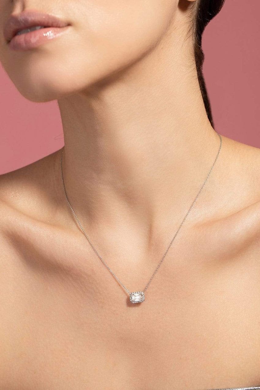 KWIAT-Ashoka Diamond Halo Pendant Necklace - 1.12ctw-PLATINUM