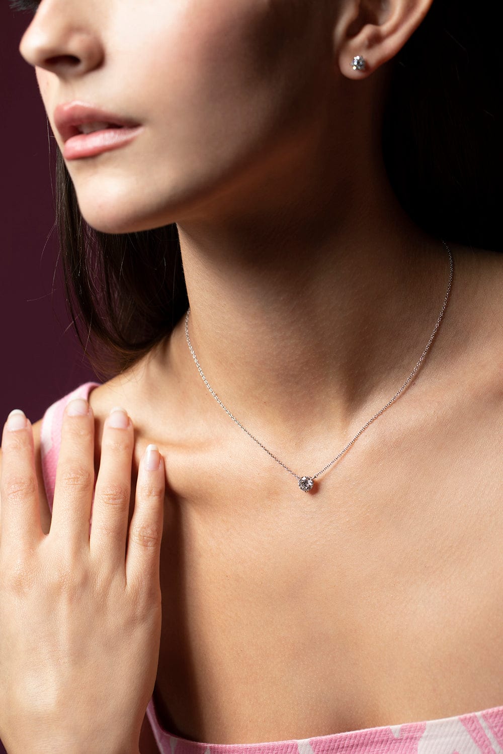 KWIAT-Diamond Solitaire Pendant Necklace 1.13ctw-PLATINUM