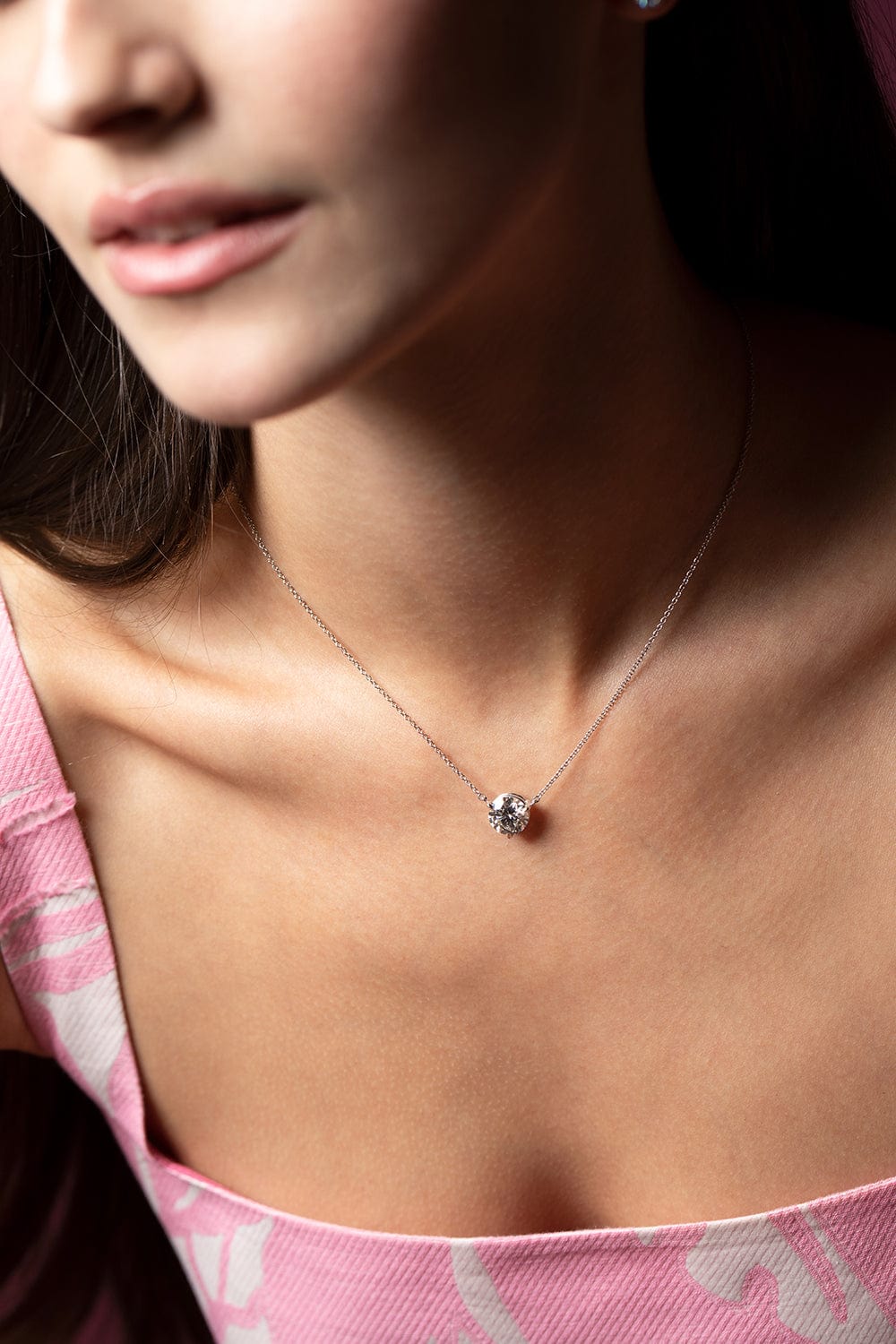 KWIAT-Diamond Solitaire Pendant Necklace 3.08ctw-PLATINUM