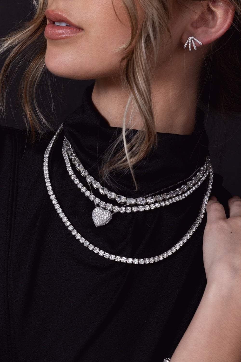 KWIAT-Graduating Round Diamond Riviera Necklace-PLATINUM
