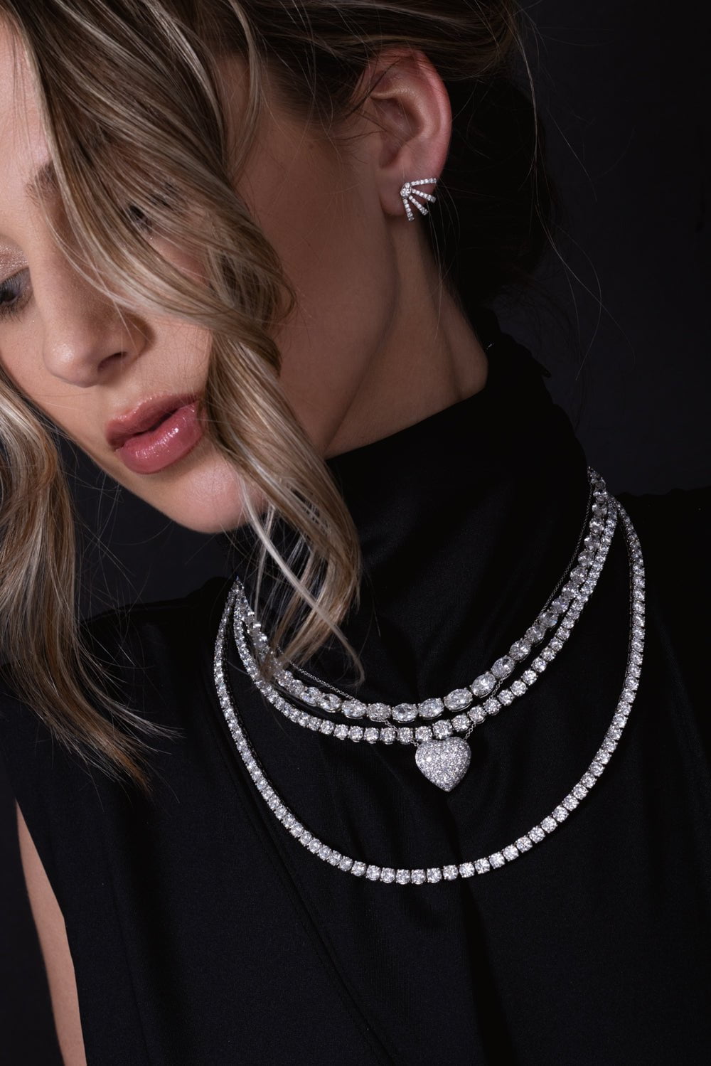 KWIAT-Graduating Round Diamond Riviera Necklace-PLATINUM