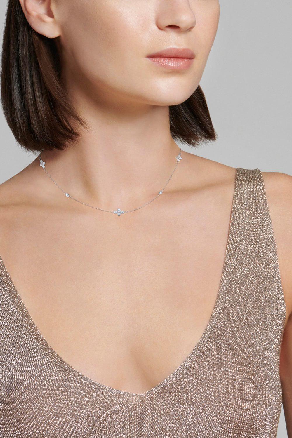 KWIAT-Diamond Strings Quads Necklace - 16in-WHITE GOLD