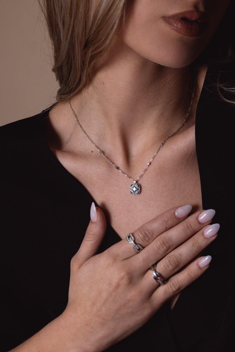 KWIAT-Argyle Aquamarine Diamond Pendant Necklace-WHITE GOLD