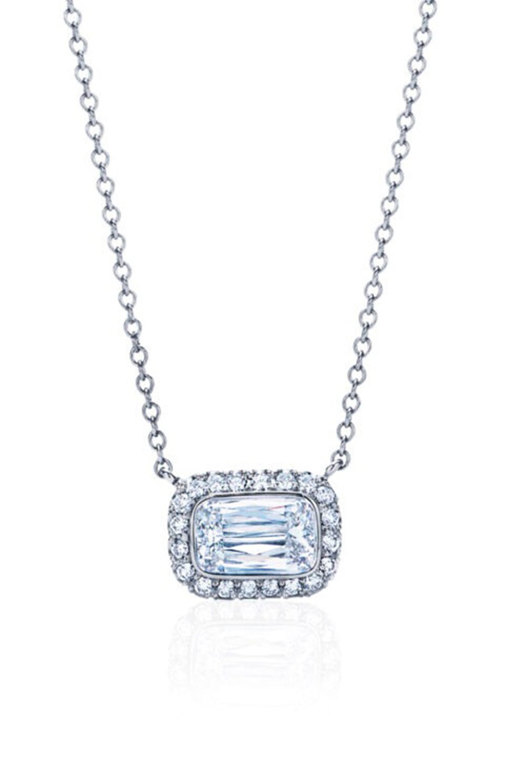 KWIAT-Ashoka Bezel Set East West Necklace-WHITE GOLD