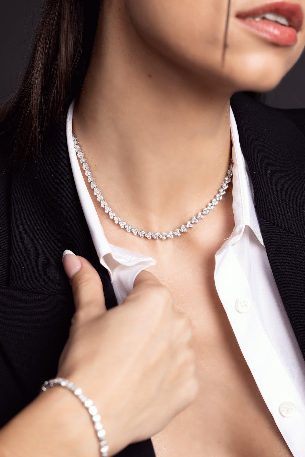 KWIAT-Cluster Diamond Necklace-WHITE GOLD