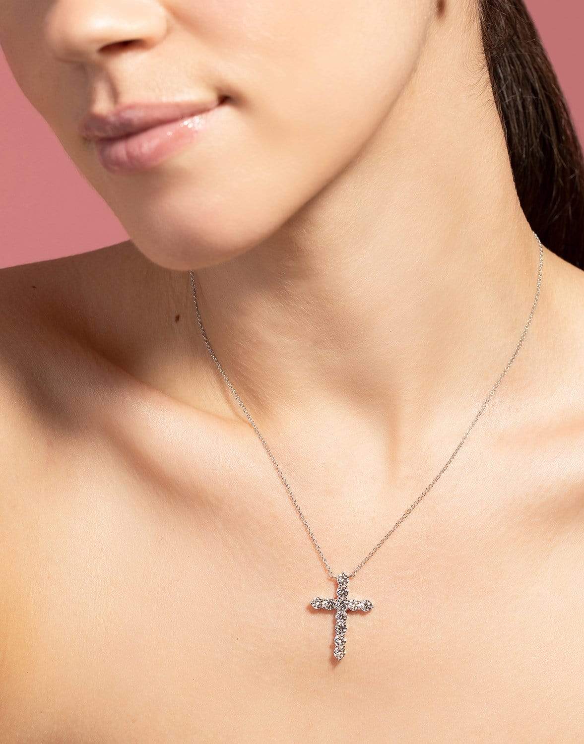KWIAT-Diamond Cross Necklace-WHITE GOLD