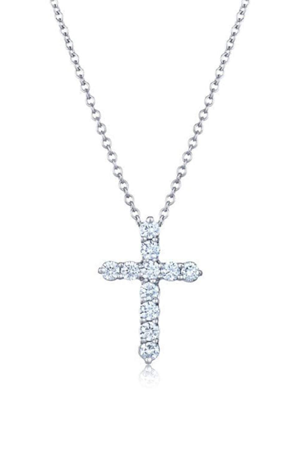 KWIAT-Diamond Cross Necklace-WHITE GOLD