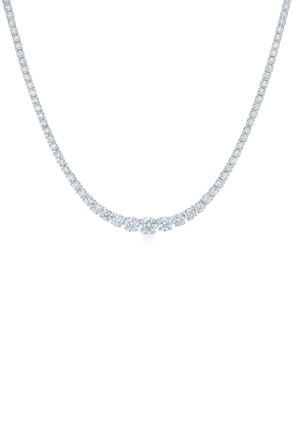 KWIAT-Graduating Round Diamond Riviera Necklace-PLATINUM