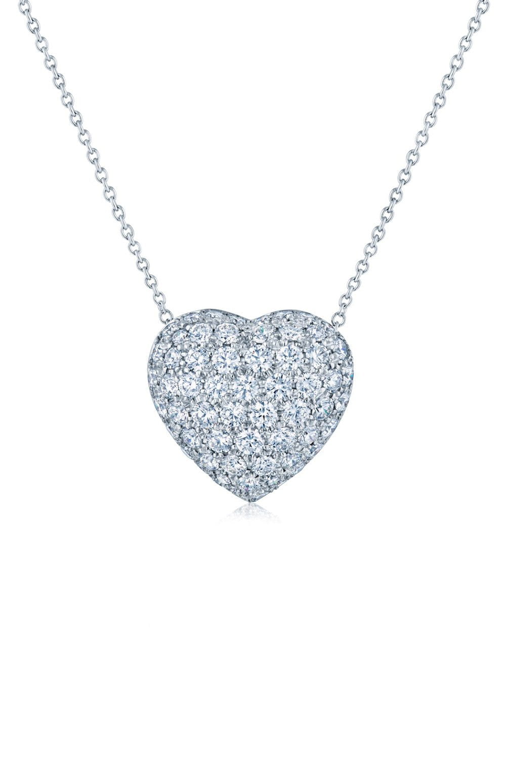 KWIAT-Diamond Heart Pendant Necklace-WHITE GOLD