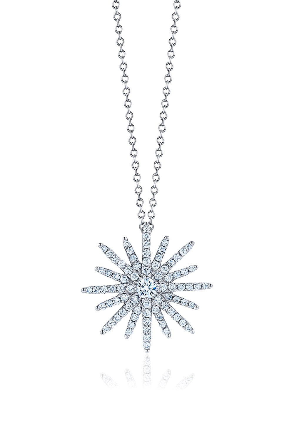 KWIAT-Elements Sunburst Pendant-WHITE GOLD