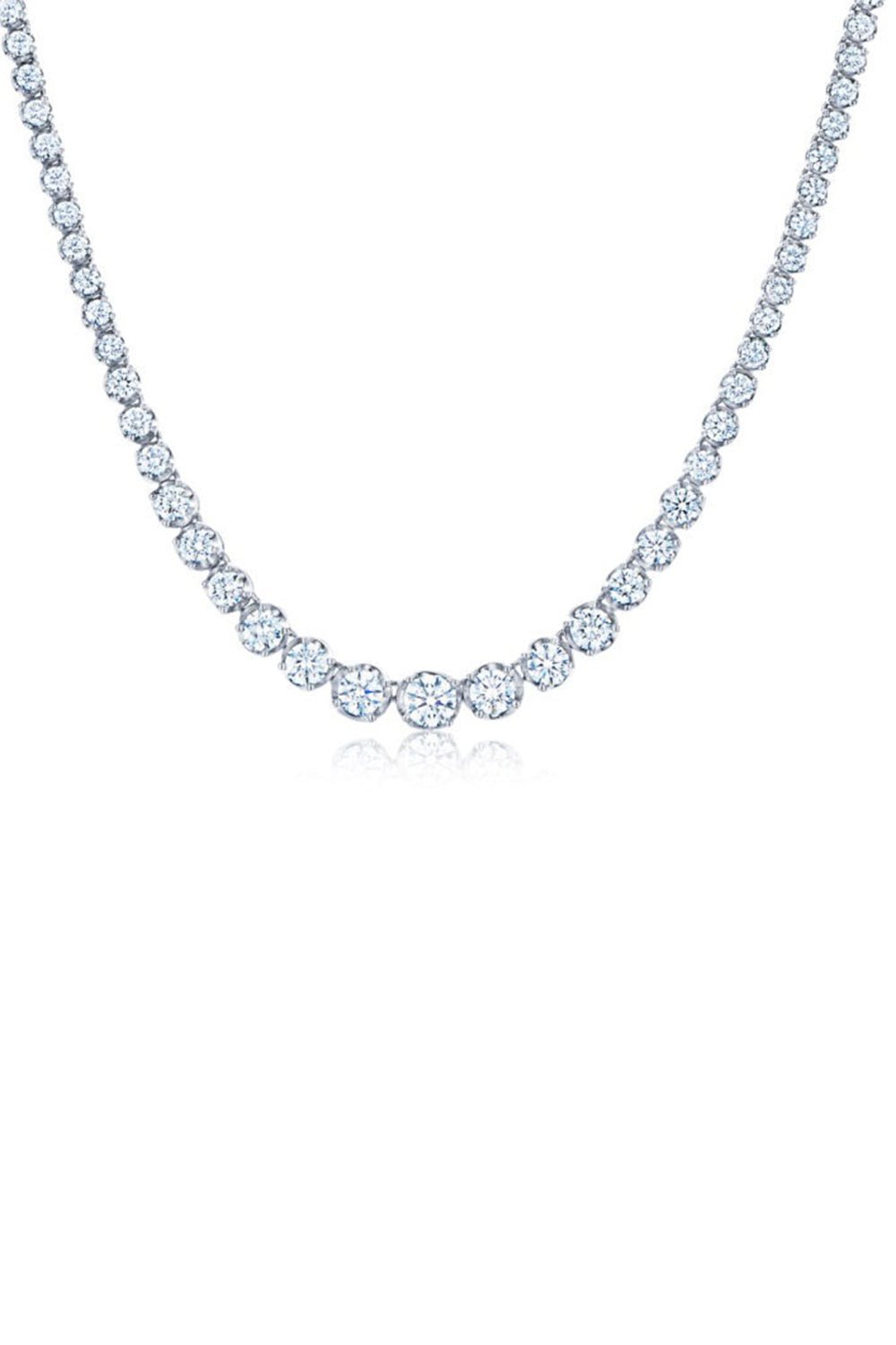 KWIAT-Illusion Graduating Tennis Necklace-WHITE GOLD