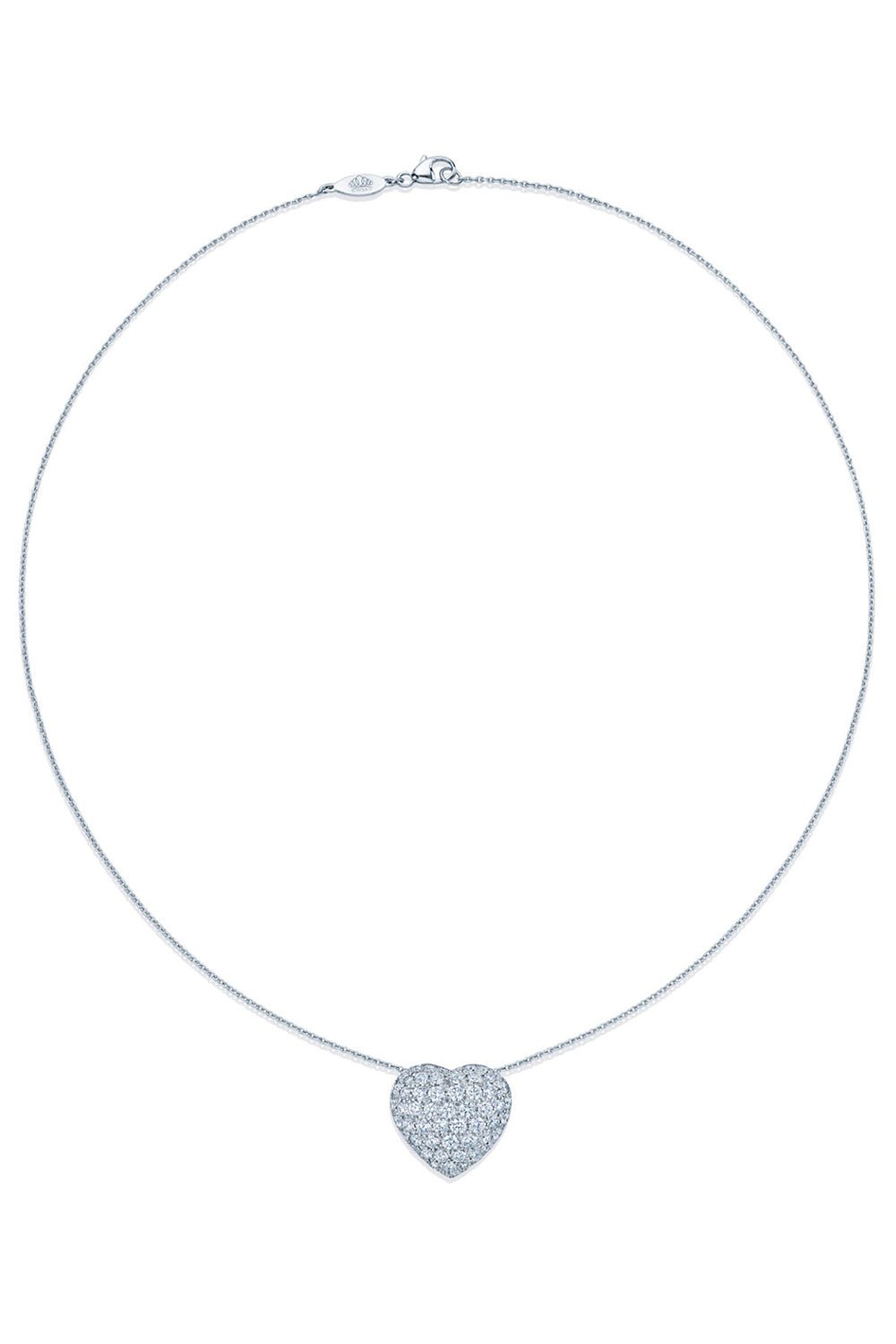KWIAT-Pave Diamond Heart Pendant Necklace-WHITE GOLD