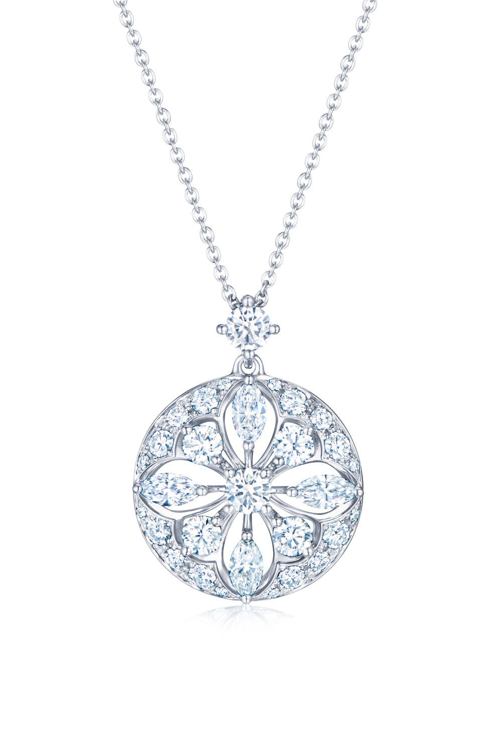 KWIAT-Star Frame Pendant Necklace-WHITE GOLD