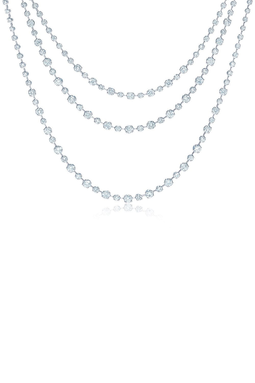 KWIAT-Starry Night 3 Strand Diamond Necklace-WHITE GOLD