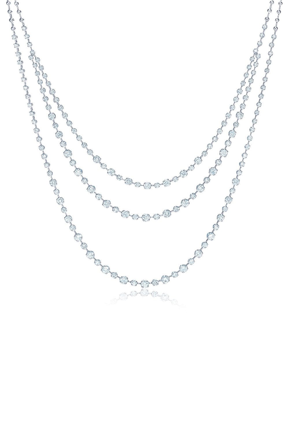 KWIAT-Starry Night 3 Strand Diamond Necklace-WHITE GOLD