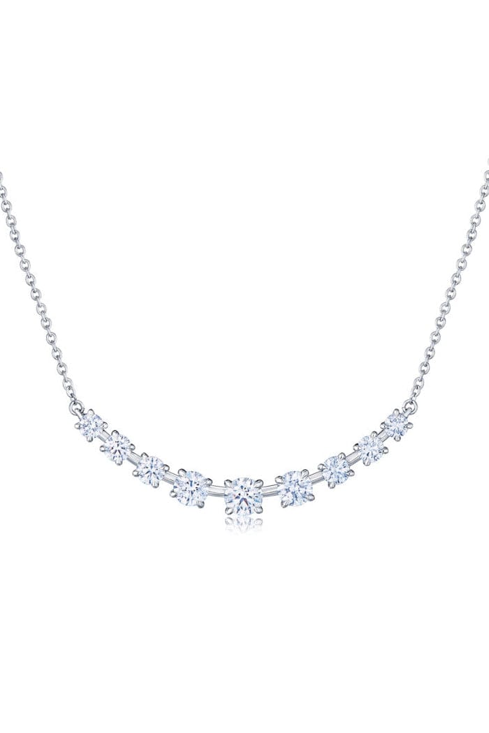 KWIAT-Starry Night 9 Stone Demi-Riviera Necklace-WHITE GOLD
